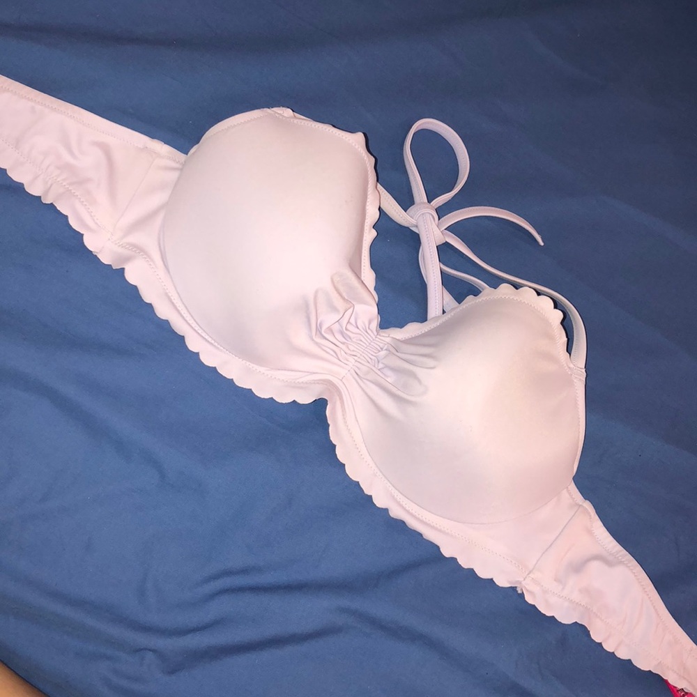 Victorias secret swim scallop bikini top purple
